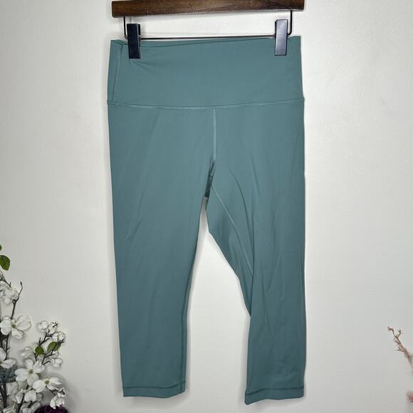 LULULEMON Wunder Under Crop (Hi-Rise) *Full-On Luxtreme 21" Celadon Sz 10 {OO8} - Picture 2 of 5